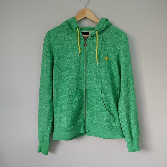 DC Hoodie Zip Up Sweater Size Small Green - Picture 3 of 12